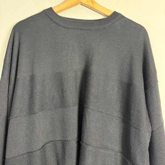 Cutter & Buck Merino Wool Nylon Lined Crewneck Sweater Pullover Mens Large Black - Picture 5 of 12